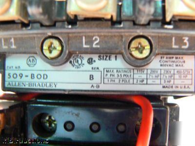 Ab allen bradley nema 1 509-bod motor starter