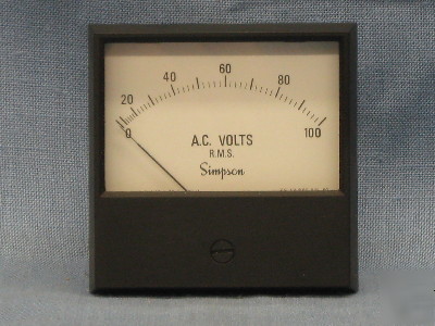 Simpson 0-100 ac volt meter 17730 2153 01B6987