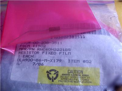 (281) dale fixed film resistors p/n RNC55J8661DS mil-