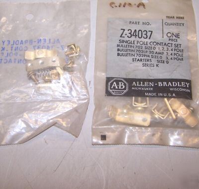 New allen bradley z-34037 single pole contact kit size 