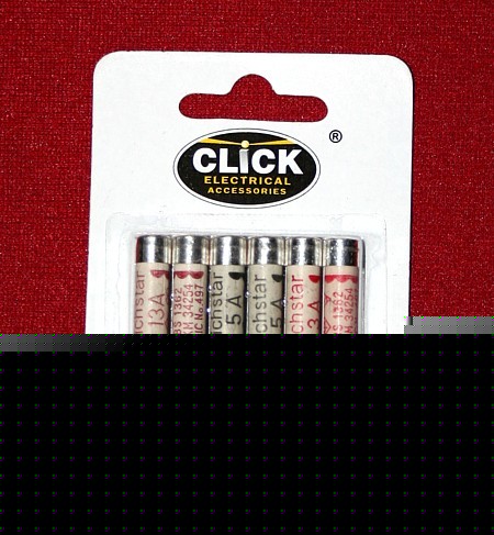 Pack of six uk plug fuses 2 x 3A, 2 x 5A, 2 x 13A