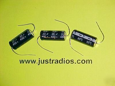 20UF at 450V axial electrolytic capacitors : qty=10