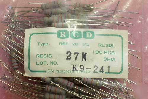 27K ohm ohms 2W metal oxide resistors 5% - 100PCS