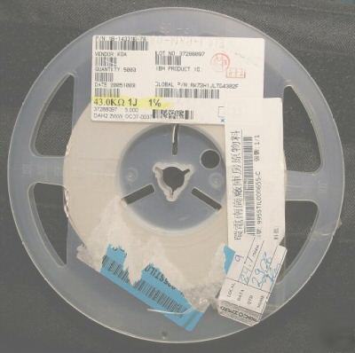 (2908) resistors, 43.0K, 1%, koa, smt, partial reel