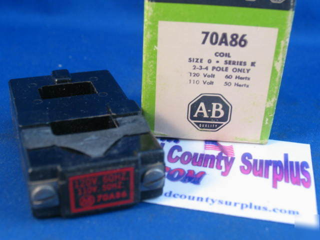 New 70A86 /k allen bradley size 0 coil 110/120V ....... 