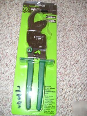 New greenlee 759 compact ratchet cable cutter 45277 - 