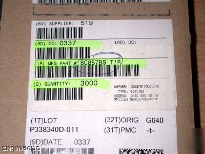 BC857BS; pnp general purpose double transistor 3000PCS