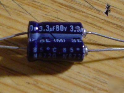 New 100PCS nichicon 80V 3.3UF 85C axial capacitor 
