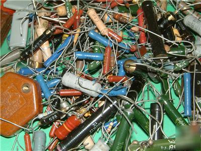 Large selection of capacitors for tv's or radios