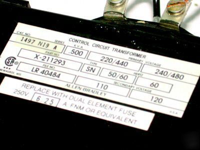 Nice allen bradley .500 kva transformer cat# 1497-N19