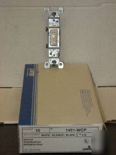 Leviton 1451-wcp sp 15A 120V white switch (box of 10)