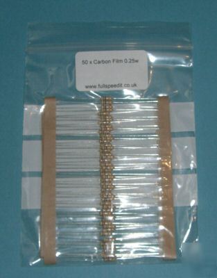 50 x 5.6M ohm 0.25W carbon resistors 1/4W resistor 5M6