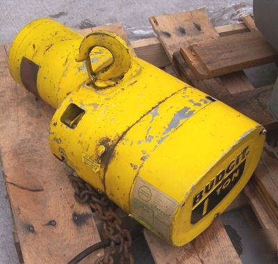 Budgit 1 ton chain hoist with pendant & 50 foot chain 