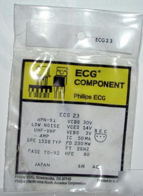 New ECG23 NTE23 npn transistor surplus 
