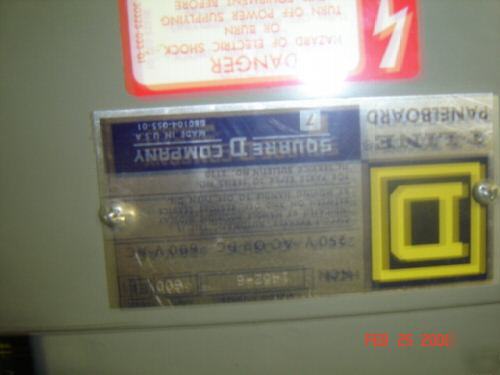 Used 600 amp square d service panel 1452-6 