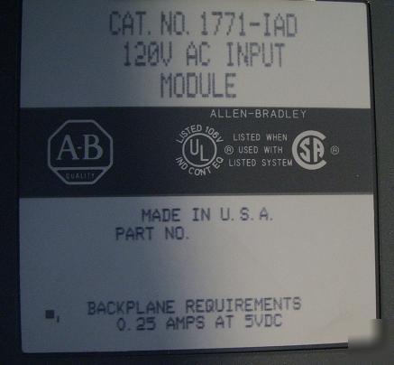 Allen bradley ac output module 1771-iad