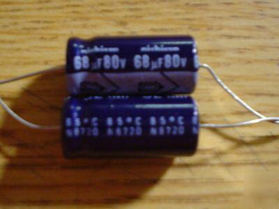 New 50PCS nichicon 80V 68UF 85C axial capacitor 