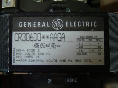 New * * general electric ge size 2 starter CR306DO23AAGA