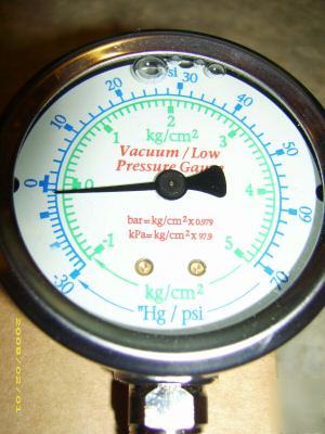 High quality vacuum / low pressure gauge, stainless 