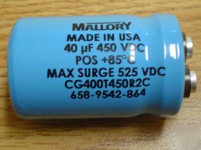 New 10 mallory 450V 40UF computer grade bus capacitor 