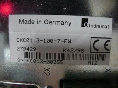 Rexroth indramat ac servo drive DKC01.3-100-7-fw