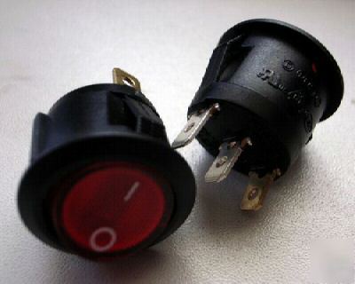 10 * round 12V red led on/off car spst rocker switch