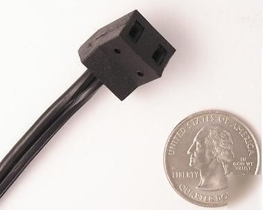 New fan cord black 18 awg 2 conductor 45 degree 10 pc.