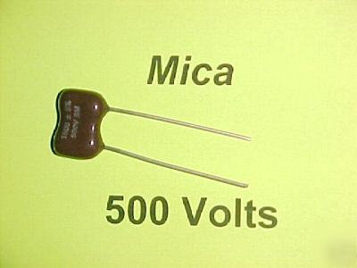 2200PF @ 500 volt dipped silver mica capacitors qty=6