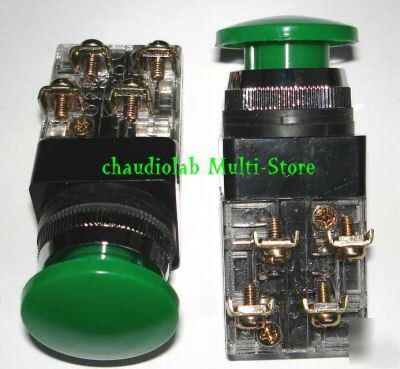 4 momentary mushroom pushbutton switch no+nc green #231
