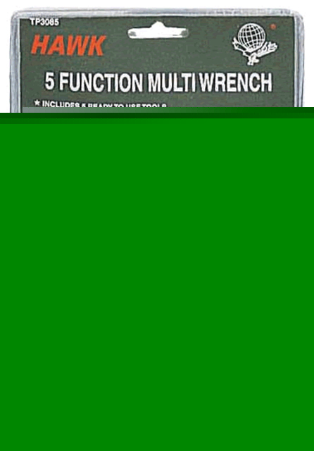 Campers' adjustable 5 function wrench with clip