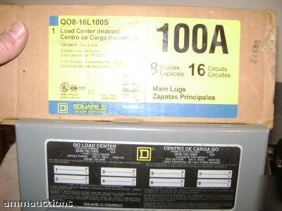 New square d QO816L100S 100A 8 sp 16 circ load center