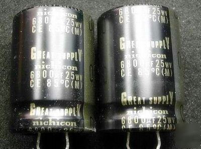 10 x nichicon 25V 6800UF nos 