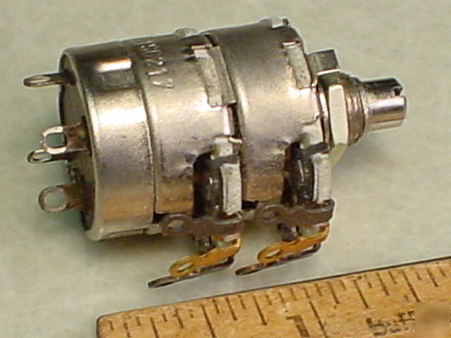 Cts dual 250 ohm potentiometer with dpdt switch nos