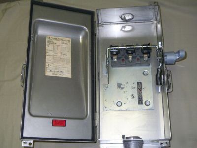 Ite 100 amp 600 v 3 pole stainless enclosed switch #45