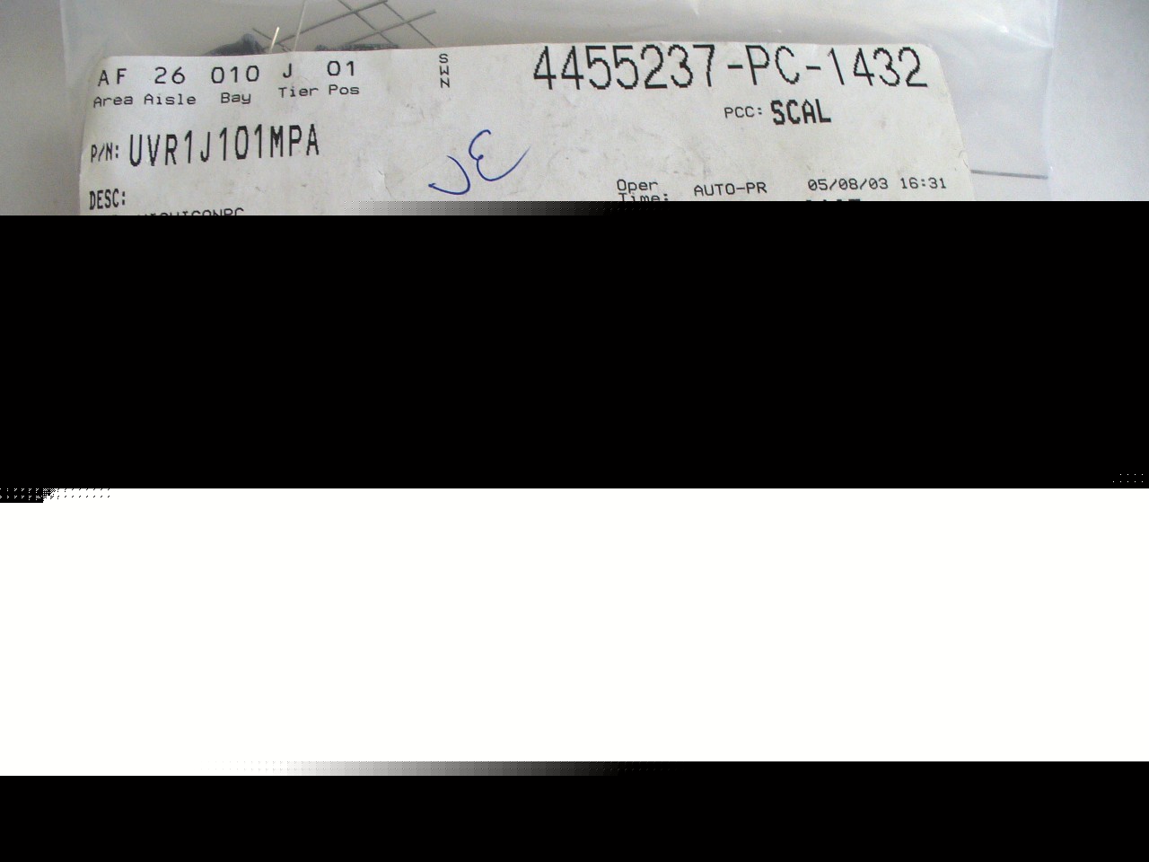 Nichicon,UVR1J101MPA, 150 cap 100UF 63V elect vr radial