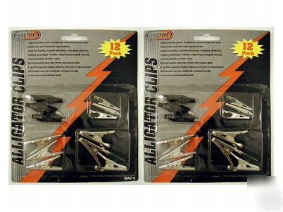 24 alligator clips -variety pack - testing / meter clip