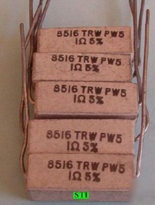  1 ohm - 5 watt 5W - 5% resistors 1 ohm lot of 4