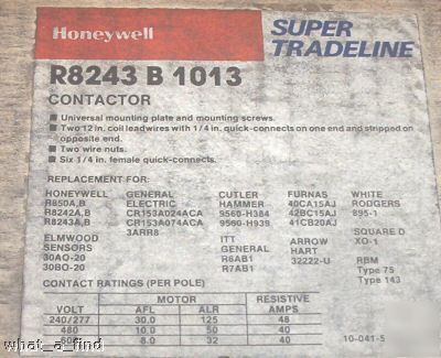 New honeywell 8243 b 1013 contactor 48 a 8243B1013