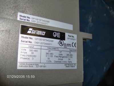 Safetronics GP10 15/20 hp 460V variable torque drive