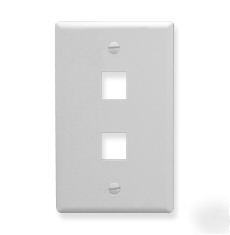 Icc oversized faceplate 2 port single gang IC107LF2WH