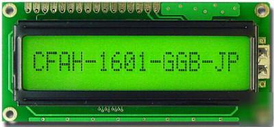 New crystalfontz 16X1 green backlit lcd CFAH1601A-ggb