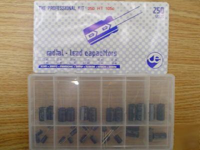 New 250V nichicon radial 105C capacitor kit - 8 values 