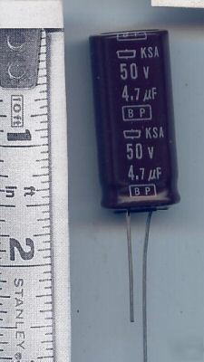 4.7UF/ 50V/105C bp electrolytic capacitor radial 50 lot