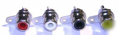 New : 5 x red rca phono chassis sockets