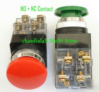 4 momentary mushroom pushbutton switch no+nc each #1901