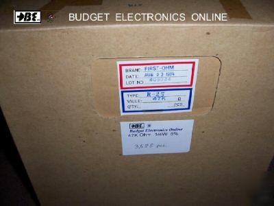 47K 1/4W 5% carbon film resistor partial reel 3,685 pcs