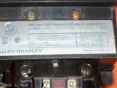 Allen bradley 500L-DOD92 lighting contactor 200 amp 3PH