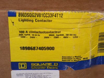 Square d 100 amp ac lighting contactor nema 1 enc. 