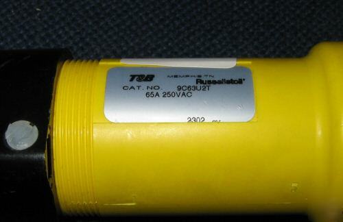 Pair of 65A 250V tb russellstoll connectors plugs