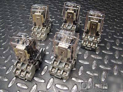 5 ea.24V potter& brumfield relay with bases 1/2HP 600V